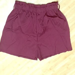 Maroon polyester pants